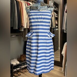 Lilly Pulitzer Maybell peplum dress in worth blue swizzle stripe  size 8